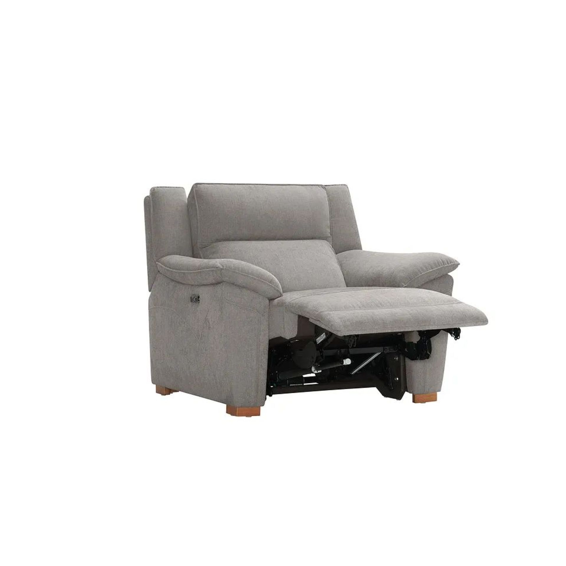 BRAND NEW DUNE Electric Recliner Armchair with Power Headrest - AMIGO GRANITE FABRIC. RRP £1099. - Image 6 of 12