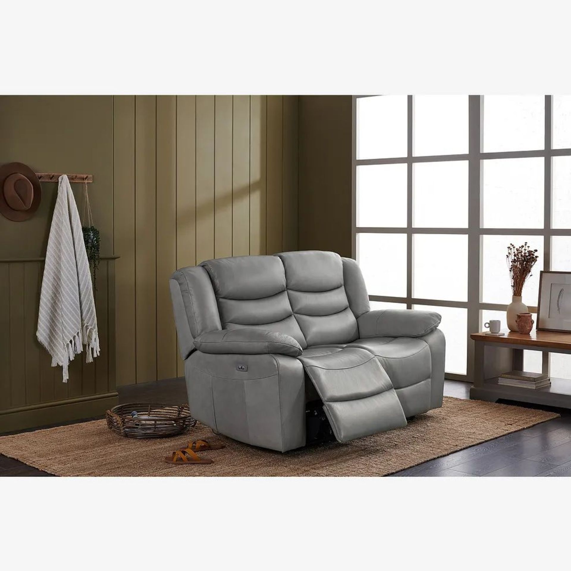 BRAND NEW MARLOW 2 Seater Electric Recliner Sofa - LIGHT GREY LEATHER. RRP £1599. Our Marlow leather - Image 12 of 12