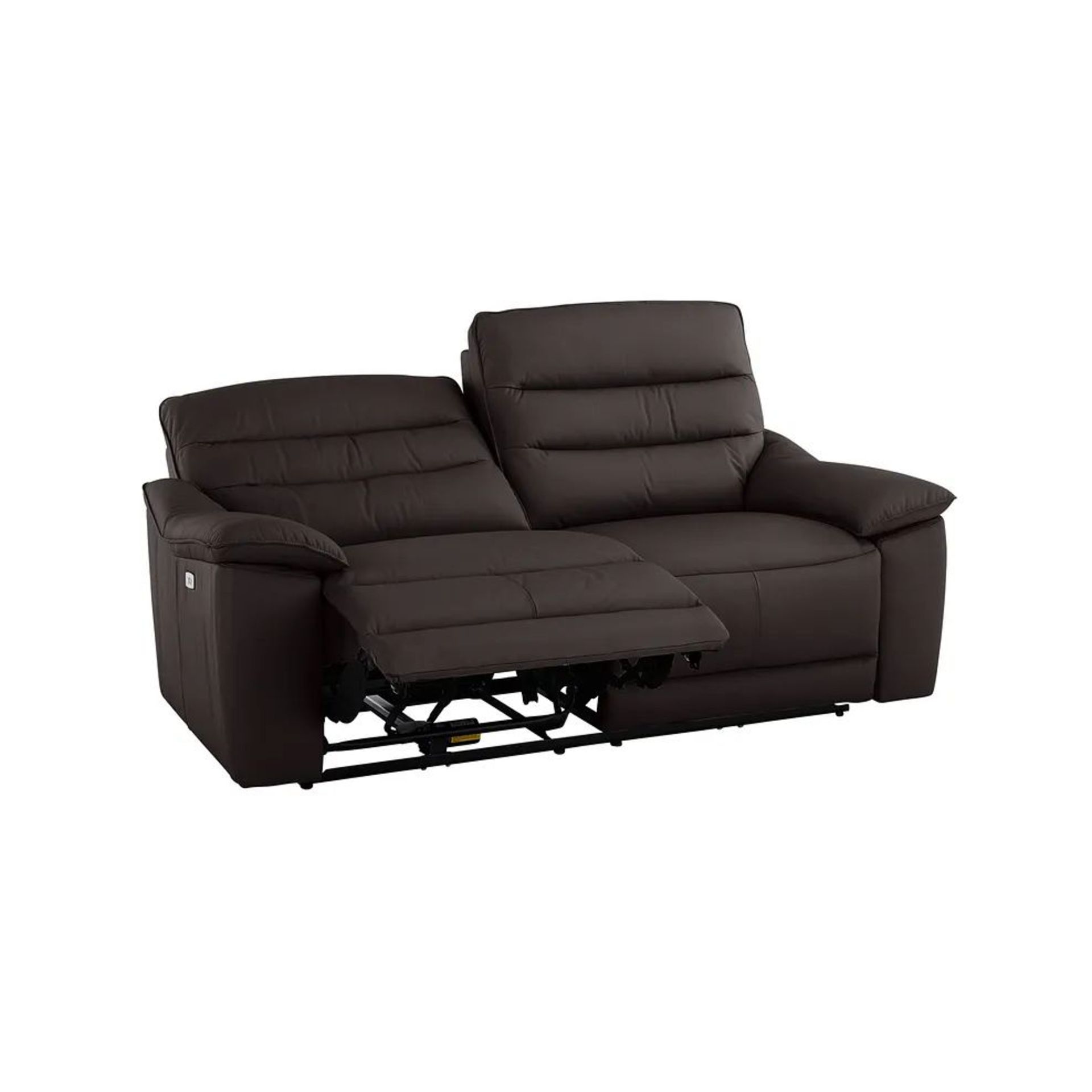 BRAND NEW CARTER 3 Seater Electric Recliner Sofa - BROWN LEATHER. RRP £1699. Showcasing classic - Bild 4 aus 11