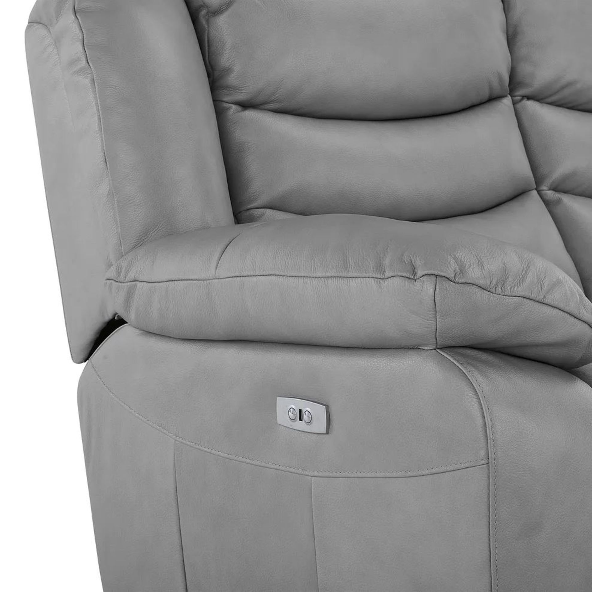 BRAND NEW MARLOW 2 Seater Electric Recliner Sofa - LIGHT GREY LEATHER. RRP £1599. Our Marlow leather - Image 11 of 12