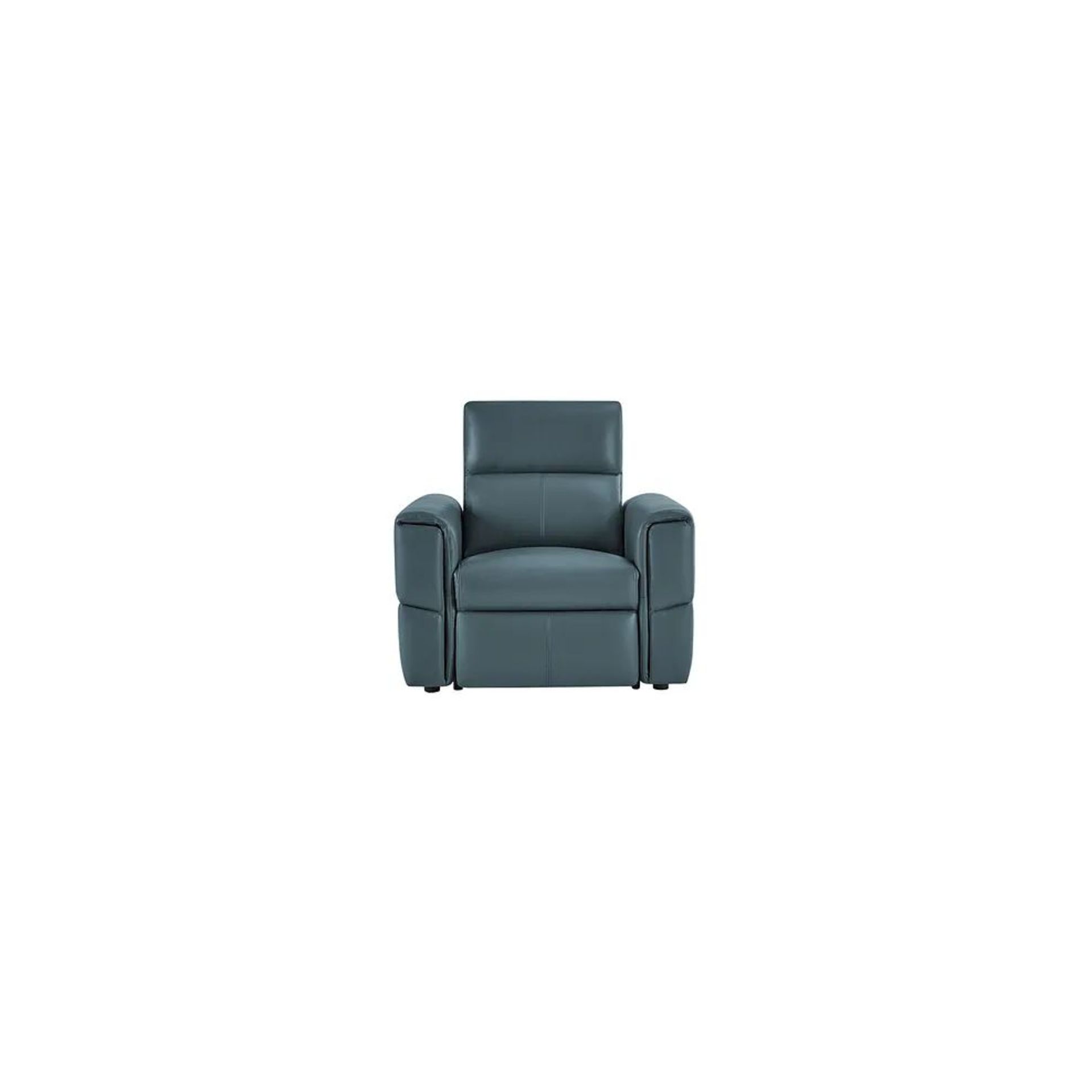BRAND NEW SAMSON Electric Recliner Armchair - LIGHT BLUE LEATHER. RRP £1249. Showcasing neat, modern - Image 2 of 10