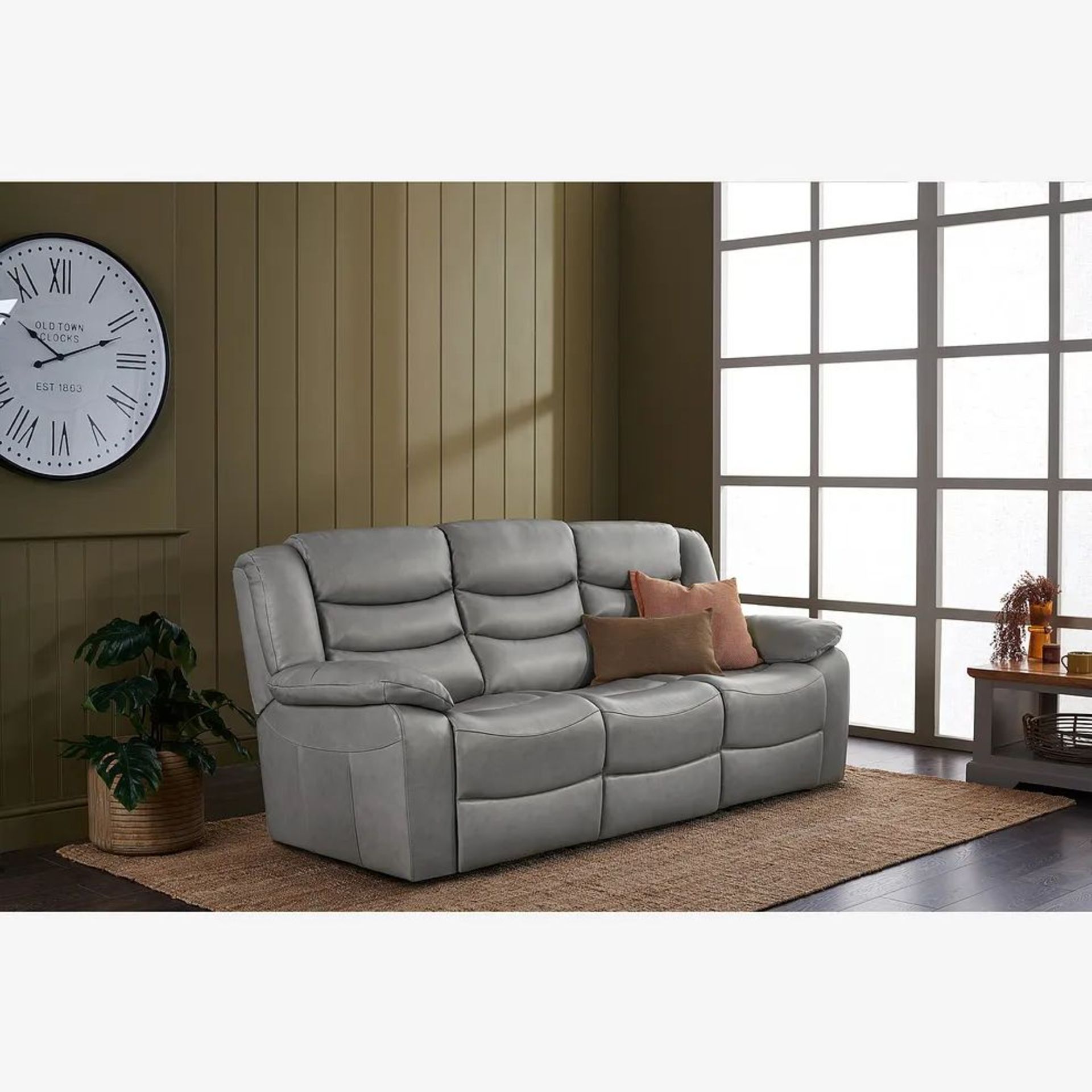 BRAND NEW MARLOW 3 Seater Sofa - LIGHT GREY LEATHER. RRP £1599. Our Marlow leather sofa range is a - Image 8 of 8