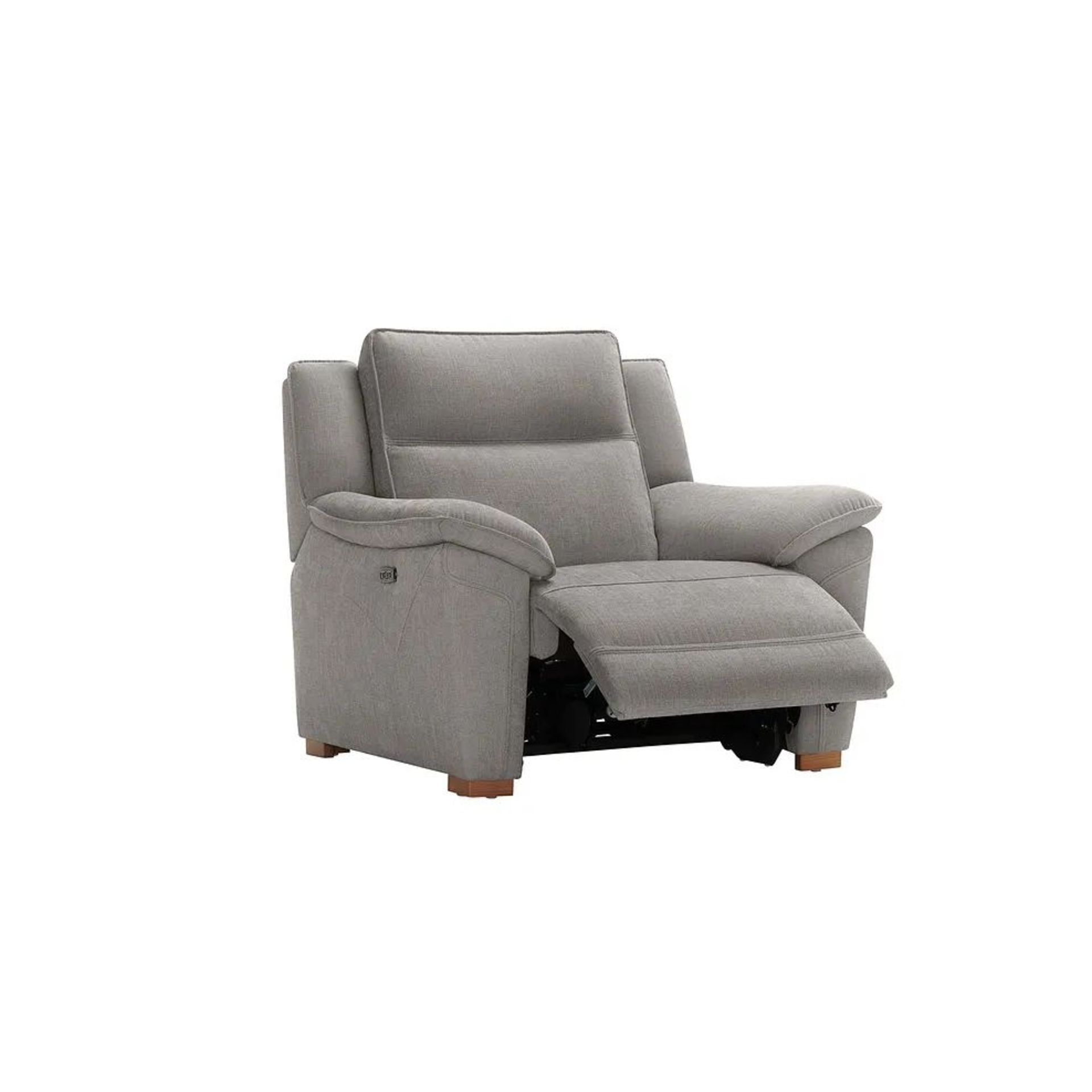 BRAND NEW DUNE Electric Recliner Armchair with Power Headrest - AMIGO GRANITE FABRIC. RRP £1099. - Image 4 of 12