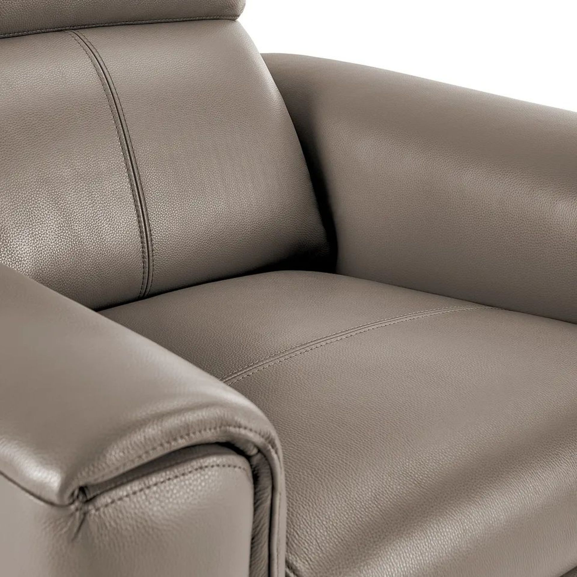 BRAND NEW SAMSON Electric Recliner Armchair - STONE LEATHER. RRP £1249. Showcasing neat, modern - Image 7 of 10