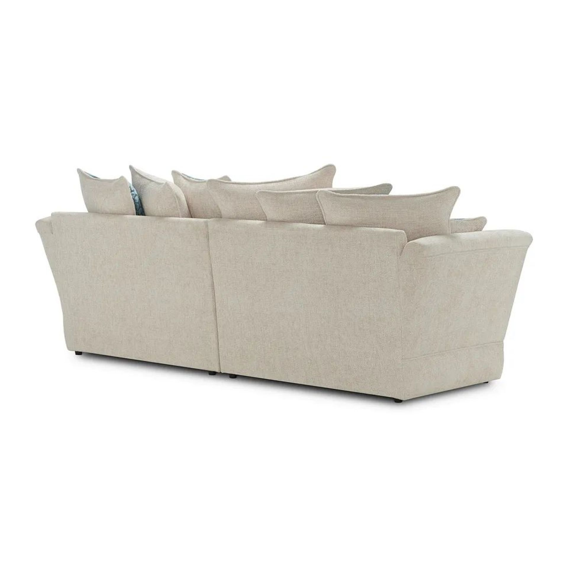 BRAND NEW CARRINGTON 4 Seater Pillow Back Split Sofa - NATURAL FABRIC. RRP £1149. Bring a modern - Image 3 of 8