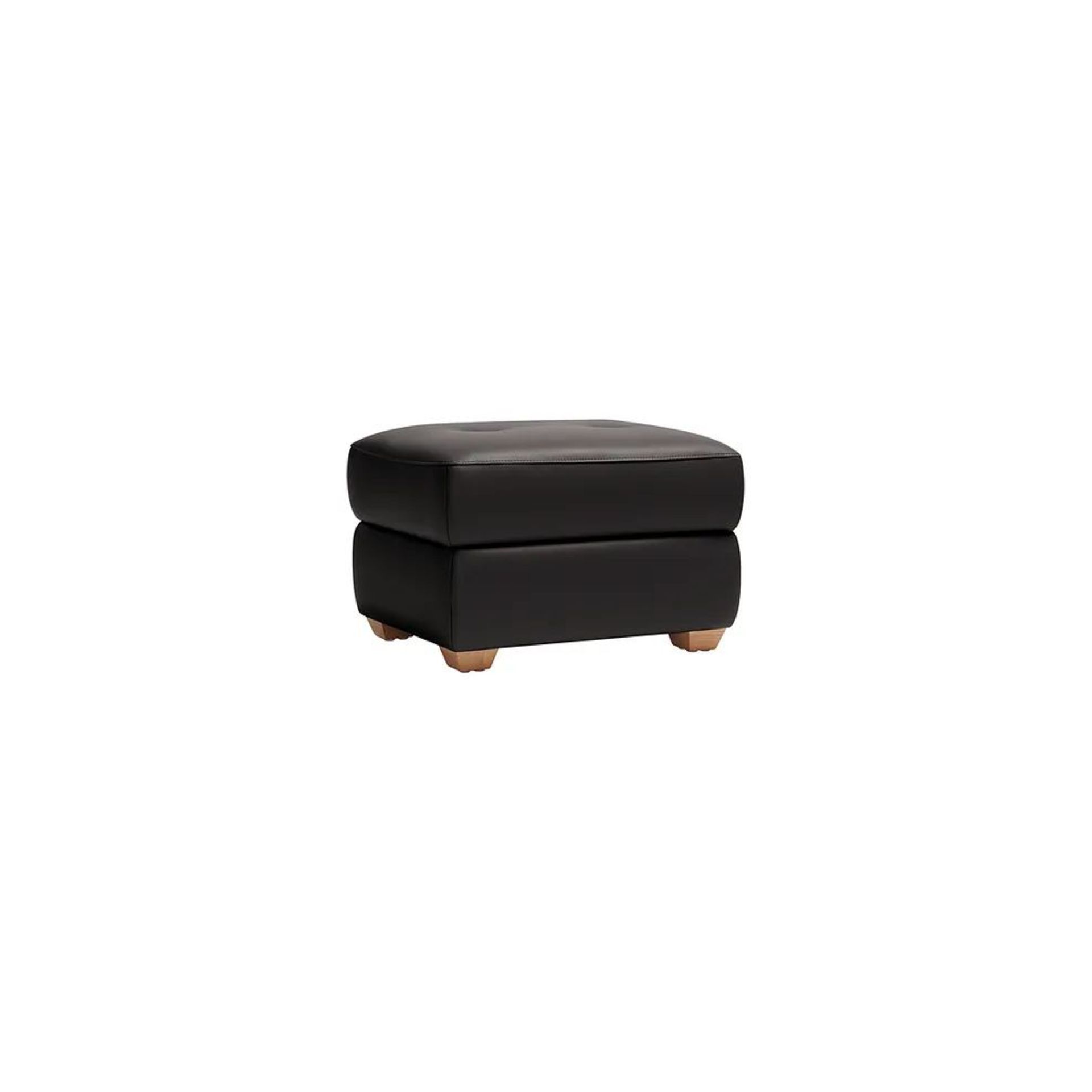 BRAND NEW SAMSON Storage Footstool - BLACK LEATHER. RRP £349. Characterised by a simple cuboid