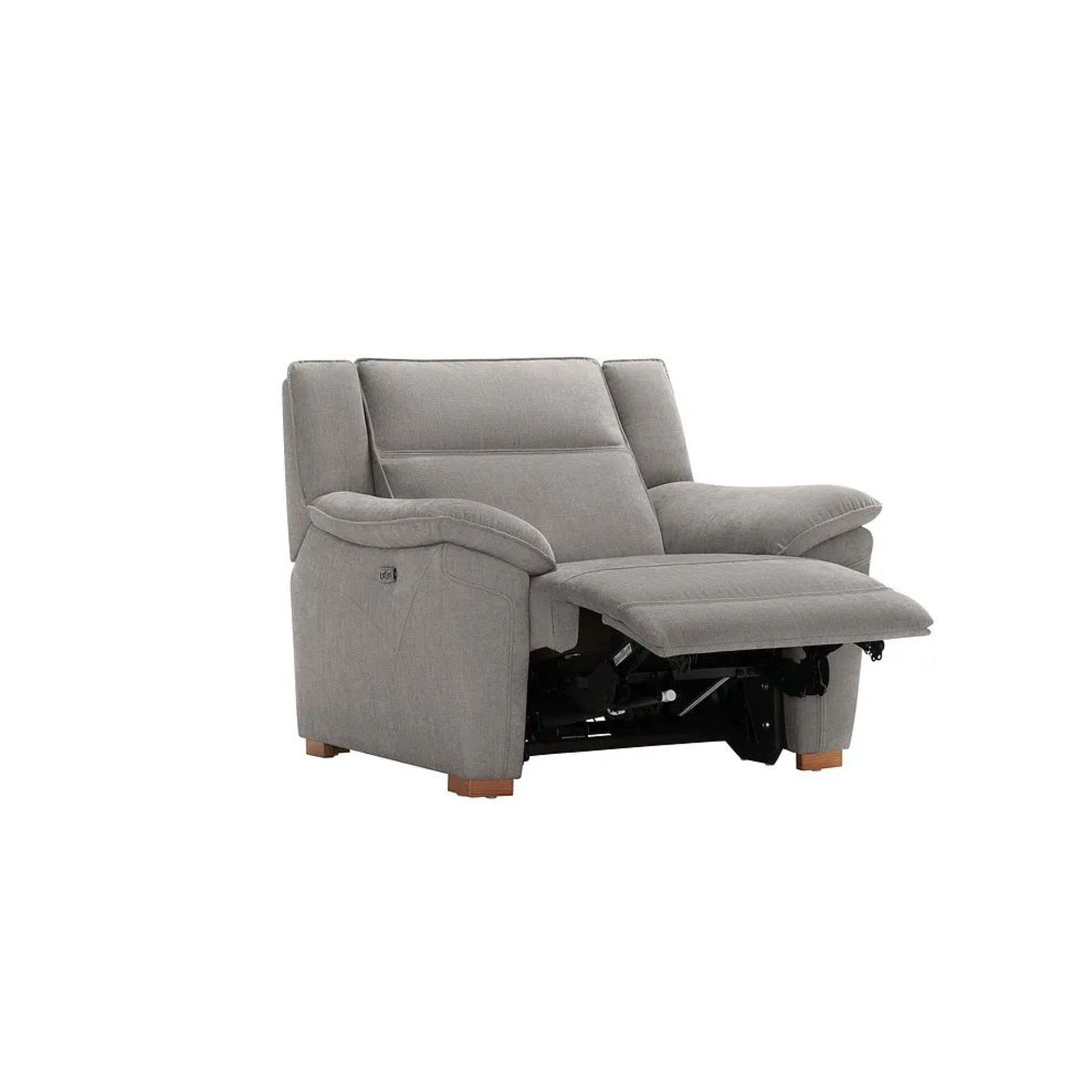 BRAND NEW DUNE Electric Recliner Armchair with Power Headrest - AMIGO GRANITE FABRIC. RRP £1099. - Image 5 of 12