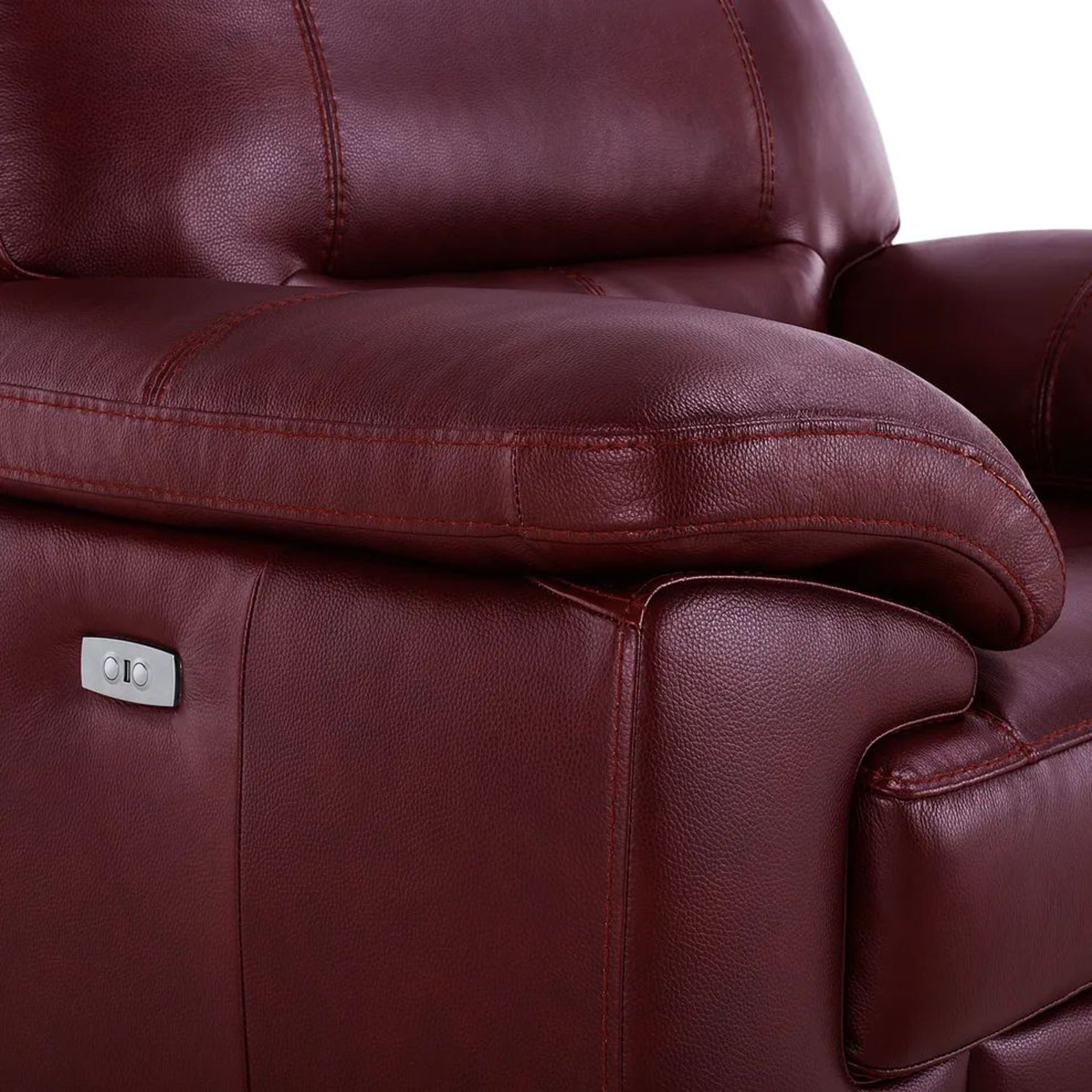 BRAND NEW ARLINGTON Electric Recliner Armchair - BURGANDY LEATHER. RRP £1199. Create a traditional - Image 12 of 12