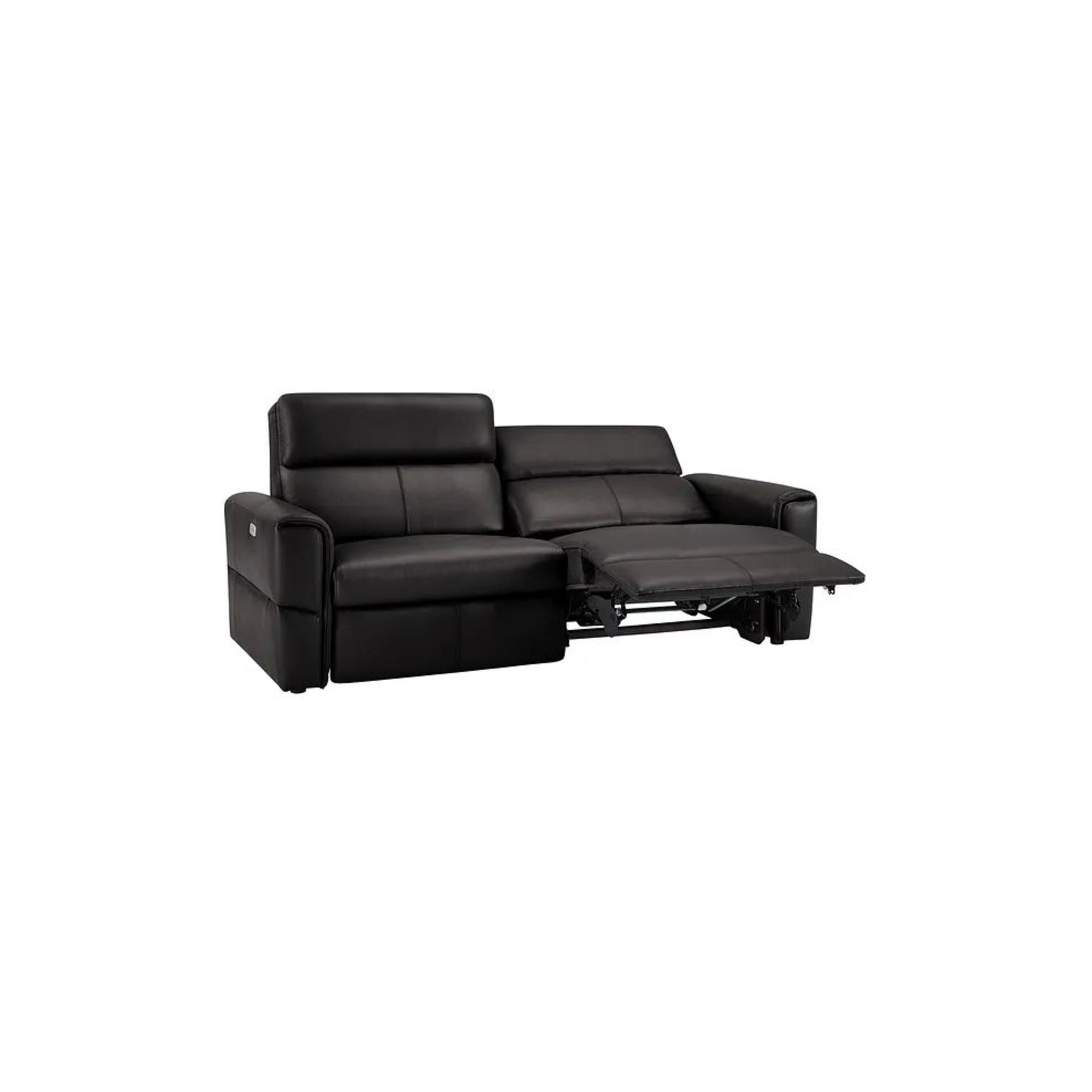 BRAND NEW SAMSON 3 Seater Electric Recliner Sofa - BLACK LEATHER. RRP £1779. Showcasing neat, modern - Image 5 of 8