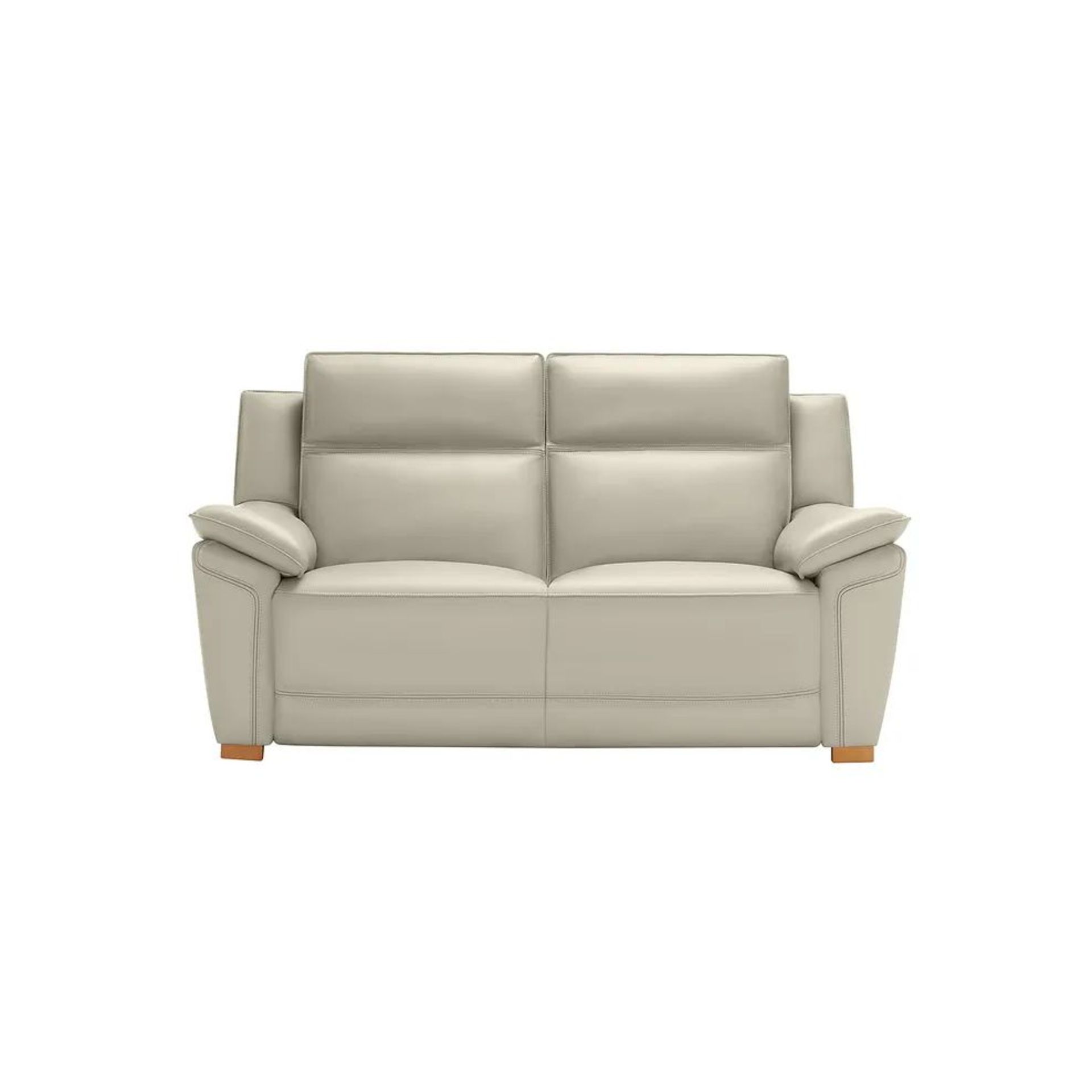 BRAND NEW DUNE 2 Seater Sofa - LIGHT GREY LEATHER. RRP £1579. Pairing comfort with classic design, - Image 2 of 8