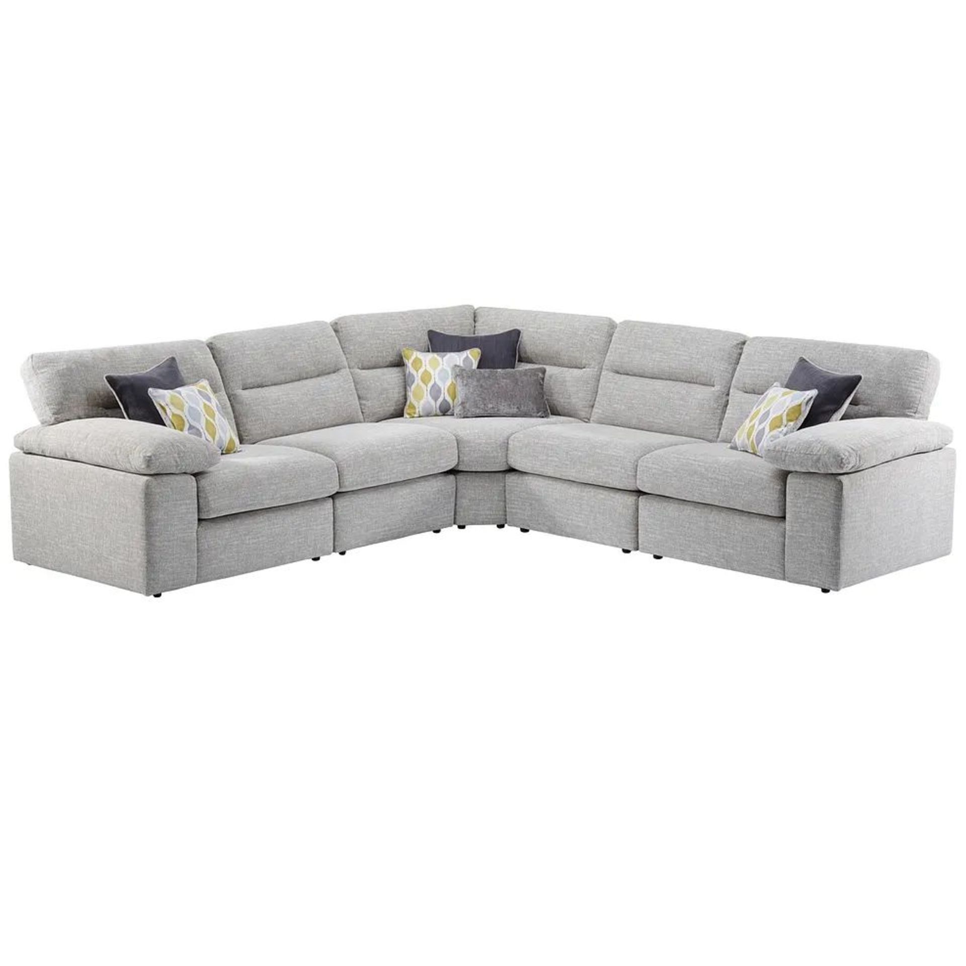 BRAND NEW MORGAN Modular 5 Seat Corner Sofa - SANTOS SILVER FABRIC. RRP £1899. Our Morgan range