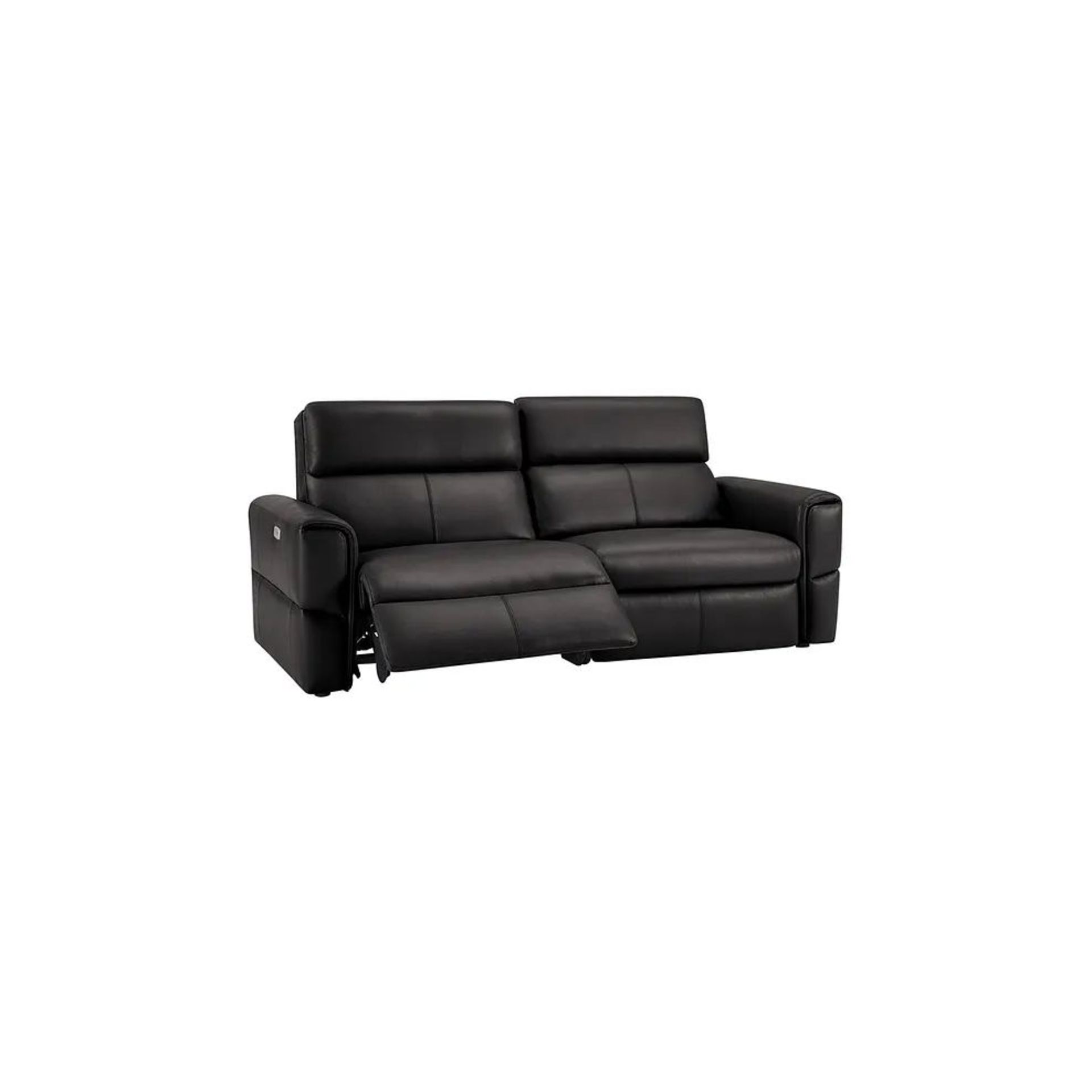 BRAND NEW SAMSON 3 Seater Electric Recliner Sofa - BLACK LEATHER. RRP £1779. Showcasing neat, modern - Image 3 of 8