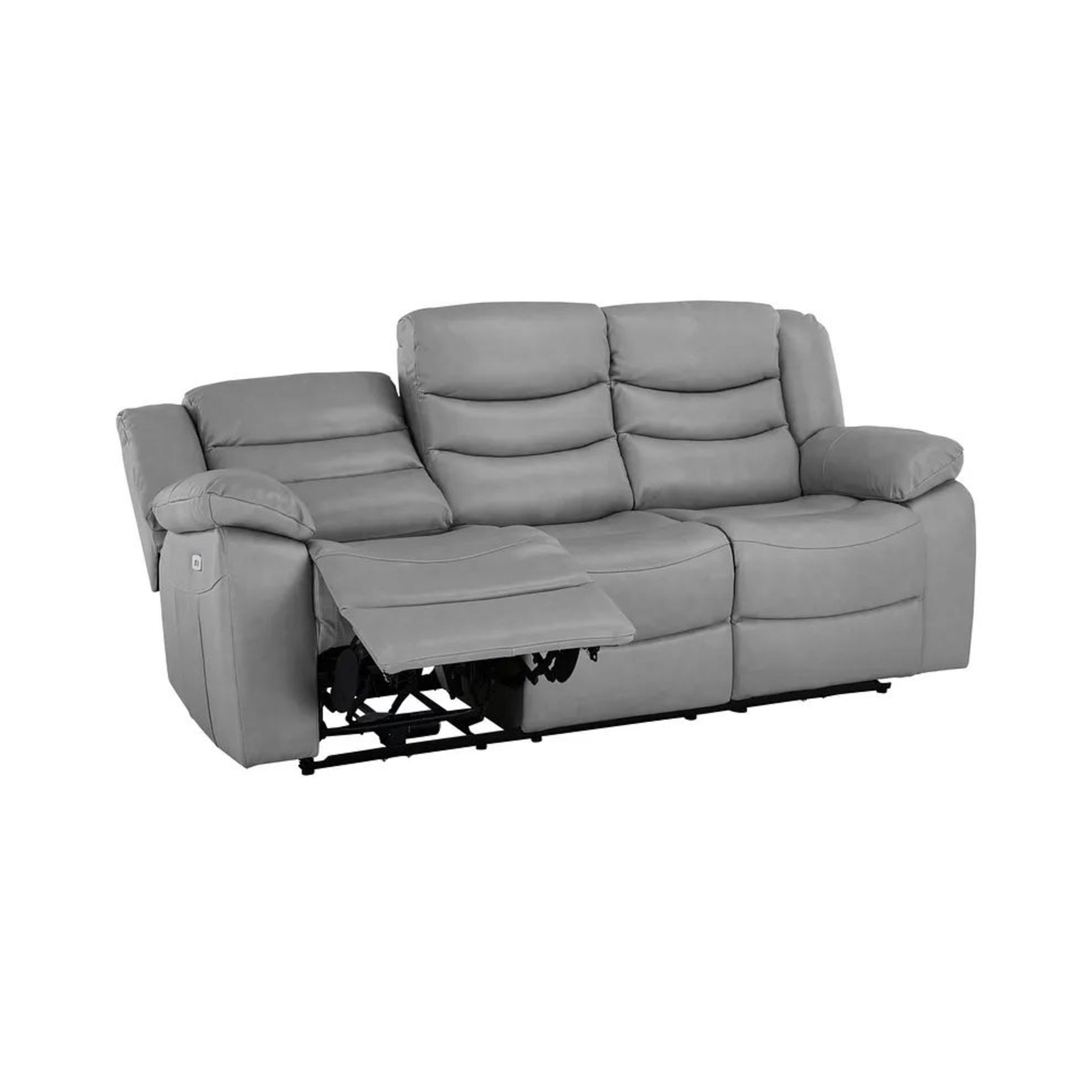 BRAND NEW MARLOW 3 Seater Electric Recliner Sofa - LIGHT GREY LEATHER. RRP £1849. Our Marlow leather - Image 4 of 11