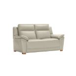 BRAND NEW DUNE 2 Seater Sofa - LIGHT GREY LEATHER. RRP £1579. Pairing comfort with classic design,
