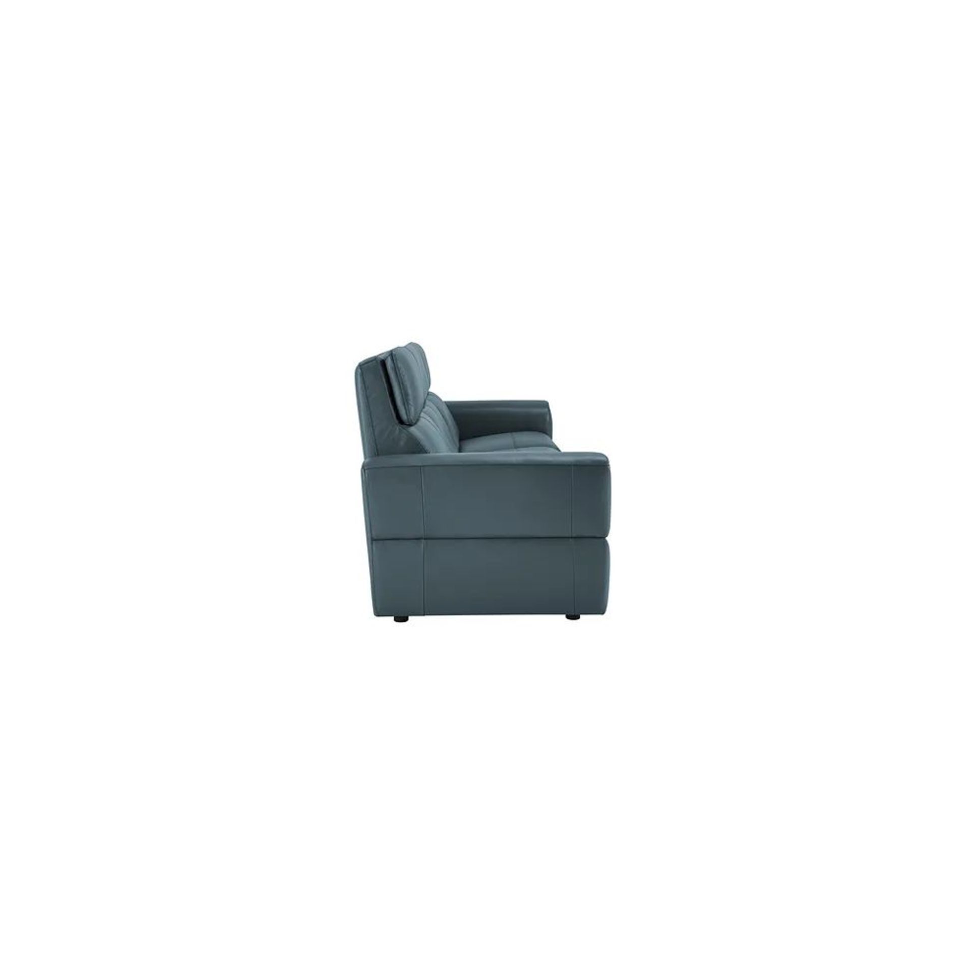 BRAND NEW SAMSON Modular 3 Seat Static Sofa -LIGHT BLUE LEATHER. RRP £1750. Showcasing neat, - Image 2 of 5
