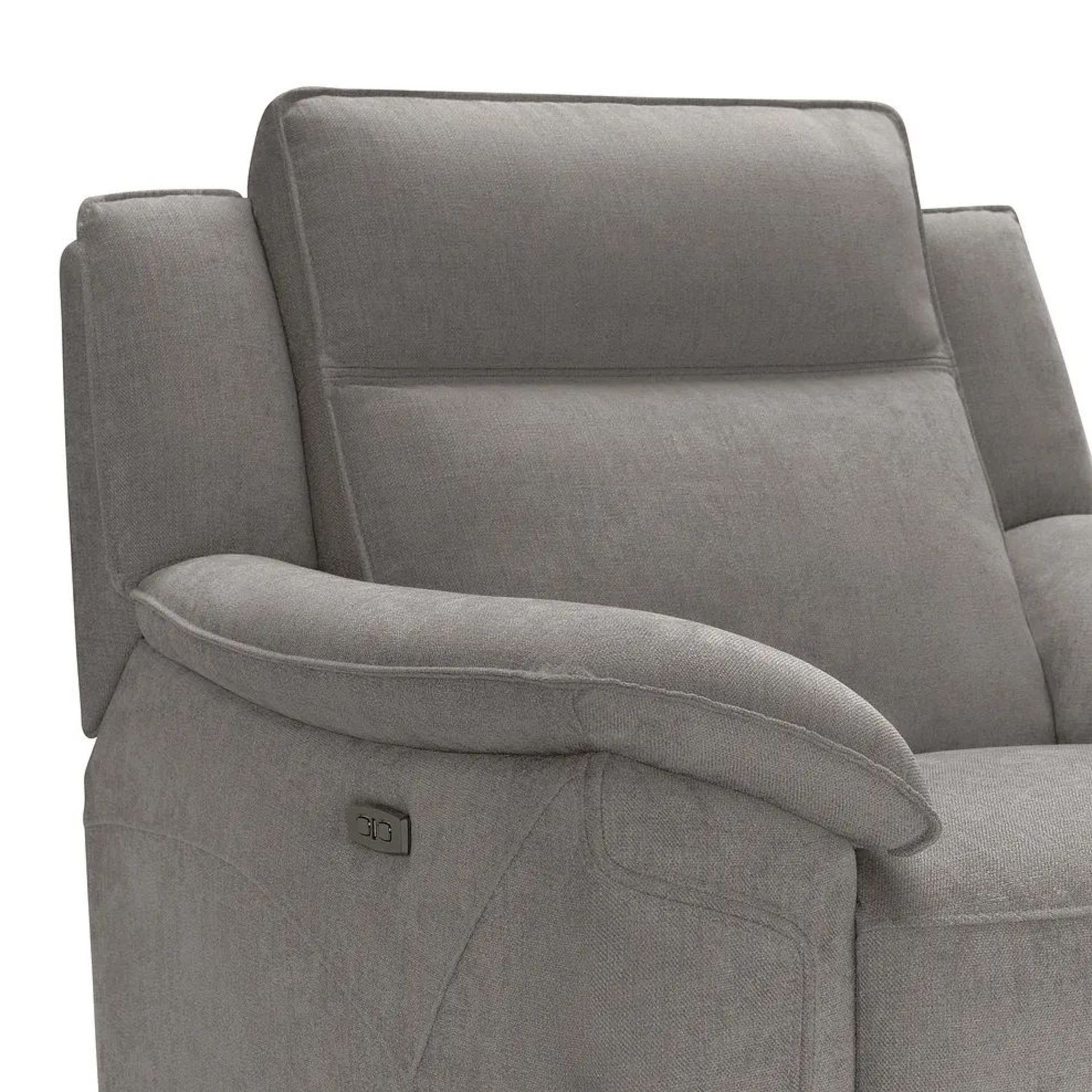 BRAND NEW DUNE Electric Recliner Armchair with Power Headrest - AMIGO GRANITE FABRIC. RRP £1099. - Image 11 of 12