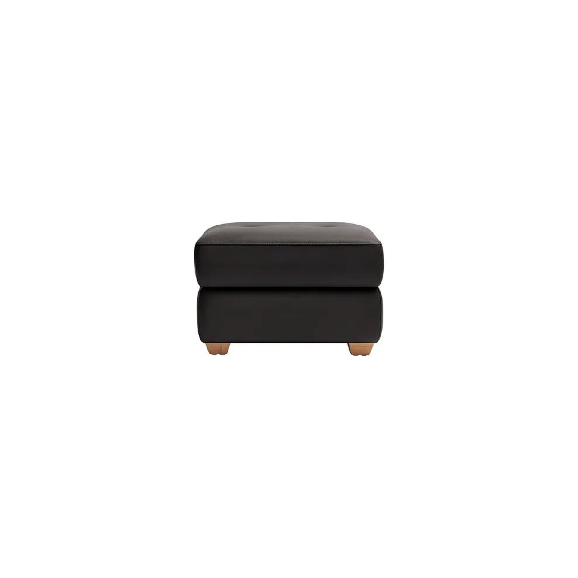 BRAND NEW SAMSON Storage Footstool - BLACK LEATHER. RRP £349. Characterised by a simple cuboid - Bild 2 aus 7