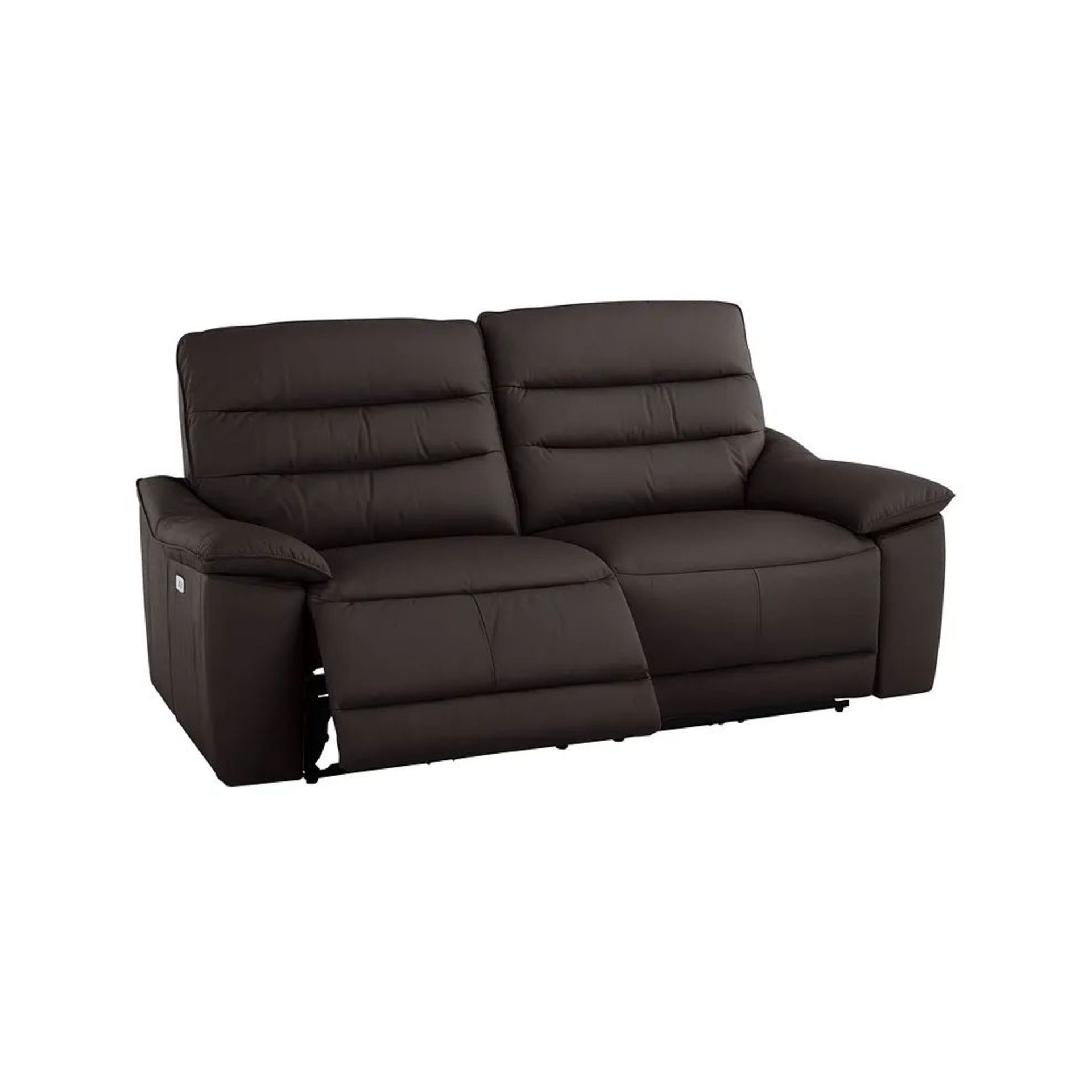BRAND NEW CARTER 3 Seater Electric Recliner Sofa - BROWN LEATHER. RRP £1699. Showcasing classic - Image 3 of 11