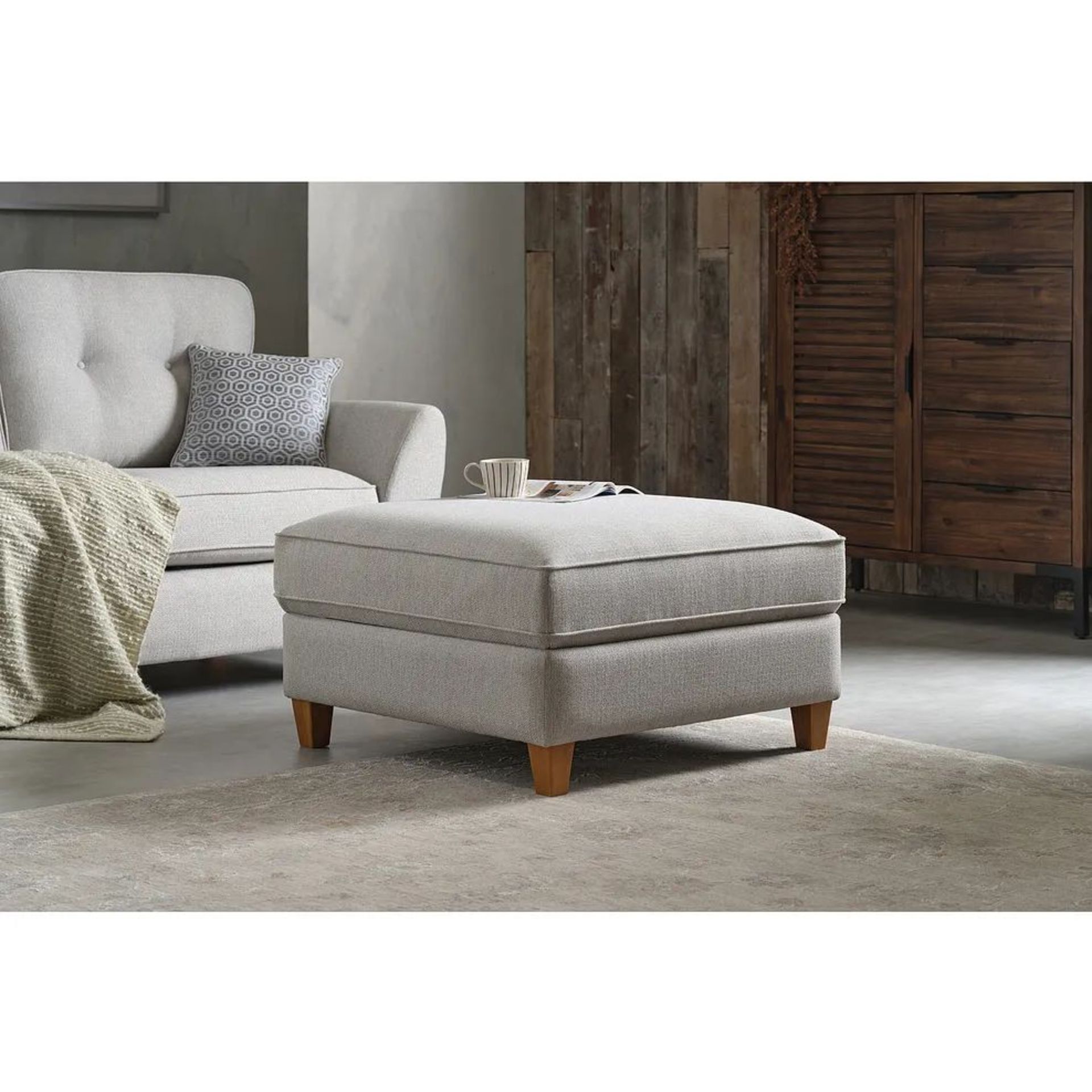 BRAND NEW INCA Large Storage Footstool - SILVER FABRIC. RRP £529. Our large Inca storage footstool - Image 7 of 7
