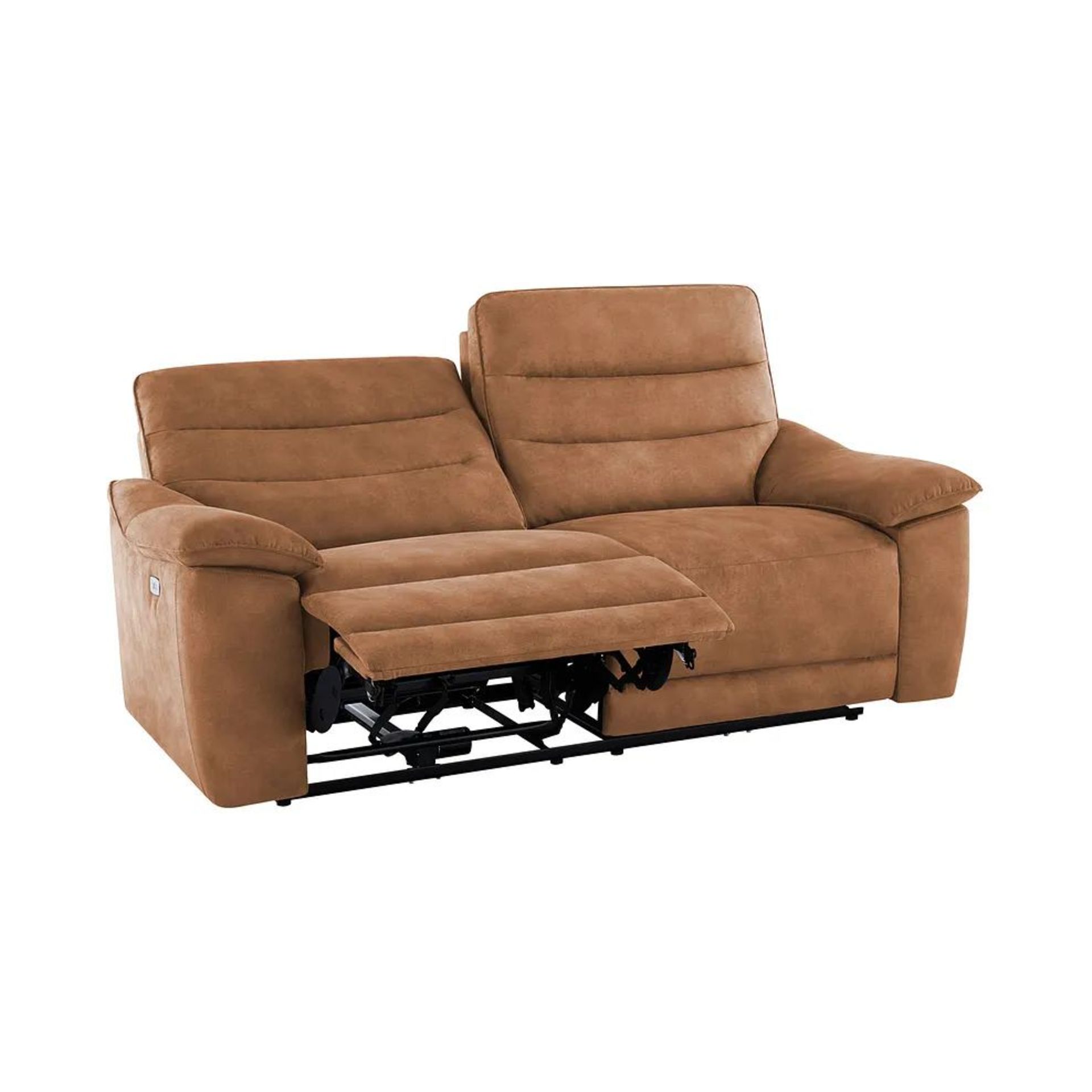 BRAND NEW CARTER 3 Seater Electric Recliner Sofa - BROWN FABRIC. RRP £1299. Shown here in Ranch - Image 4 of 12