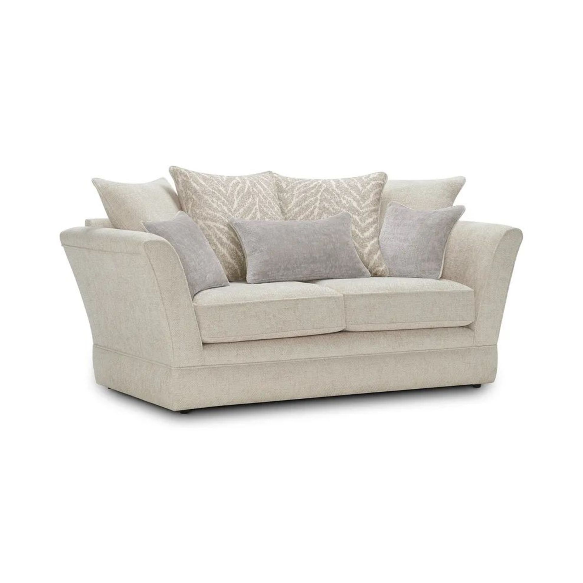 BRAND NEW CARRINGTON 2 Seater Pillow Back Sofa - NATURAL FABRIC. RRP £999. Make our 3-seater