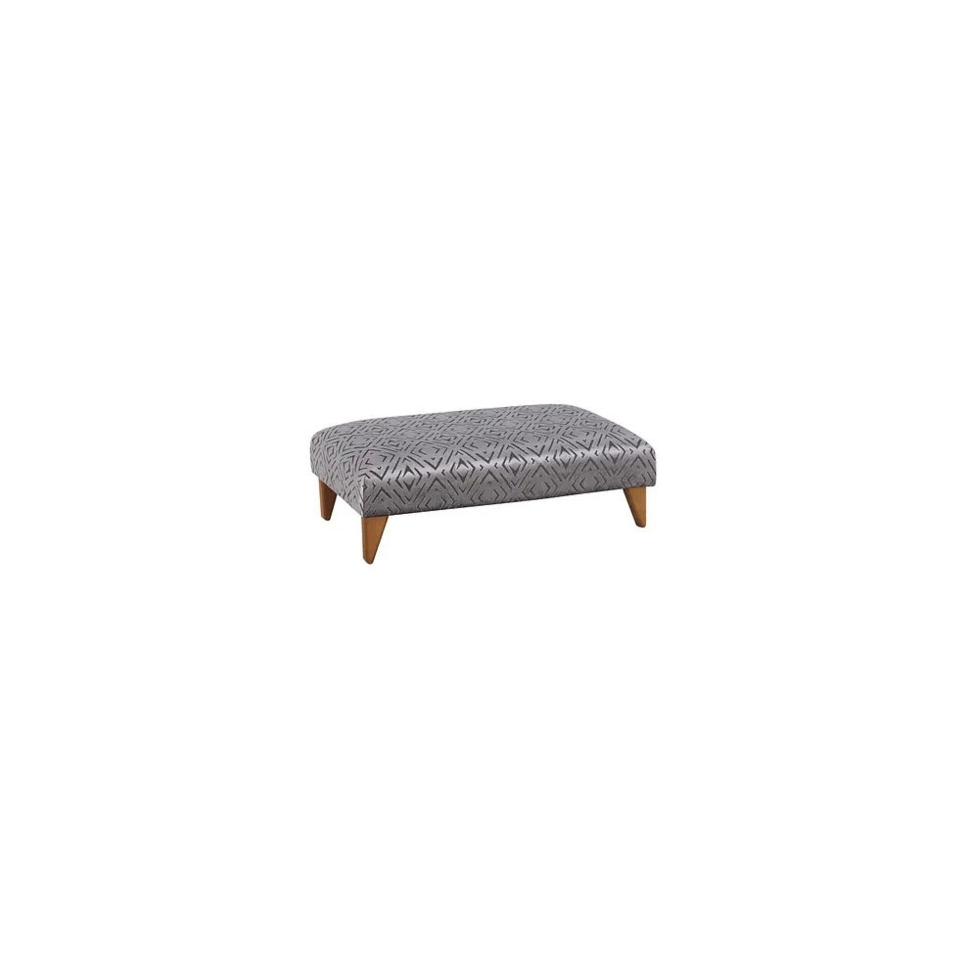 BRAND NEW JASMINE Footstool - KHALIFA STEEL FABRIC. RRP £349. Built with a sturdy hardwood frame and