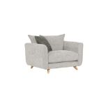 BRAND NEW DALBY High Back Loveseat - SILVER FABRIC. RRP £1149. Our Dalby loveseat, shown here in