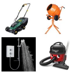 Cement Mixers, Electric Showers, Lawnmowers, Power Tools, Pressure Washers, Ovens, Hobs, Taps, Showers, From Karcher, Ryobi, Erbauer & More!