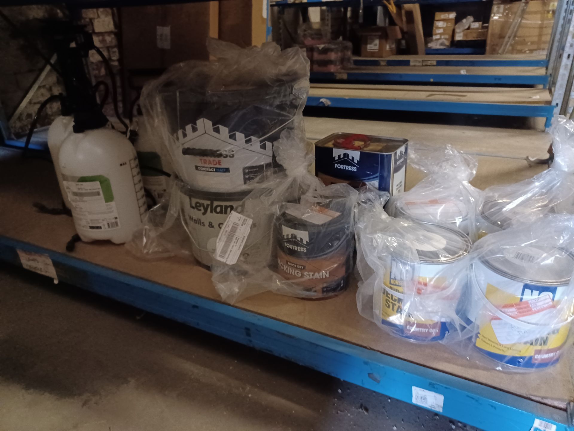 Mixed Lot to include; Decking Stain Paint, Decking Oil, Leyland Walls & Ceilings Paint and more. -