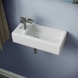 Nes Home Bathroom Wall Hung Cloakroom Ceramic Compact Basin. - S2.10.