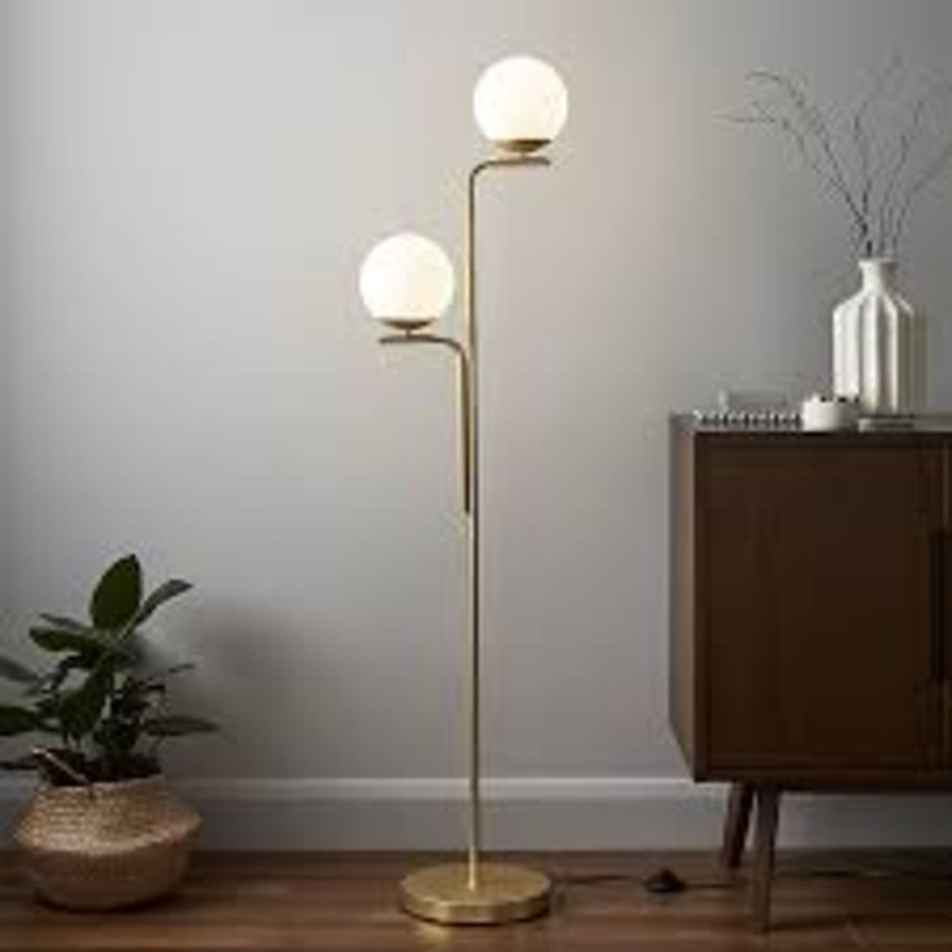 GoodHome Baldaz Brass effect Floor light. - S2.15.