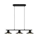 GoodHome Delagoa Bar Matt Black & Gold 3 Lamp LED Pendant ceiling. - S2.11