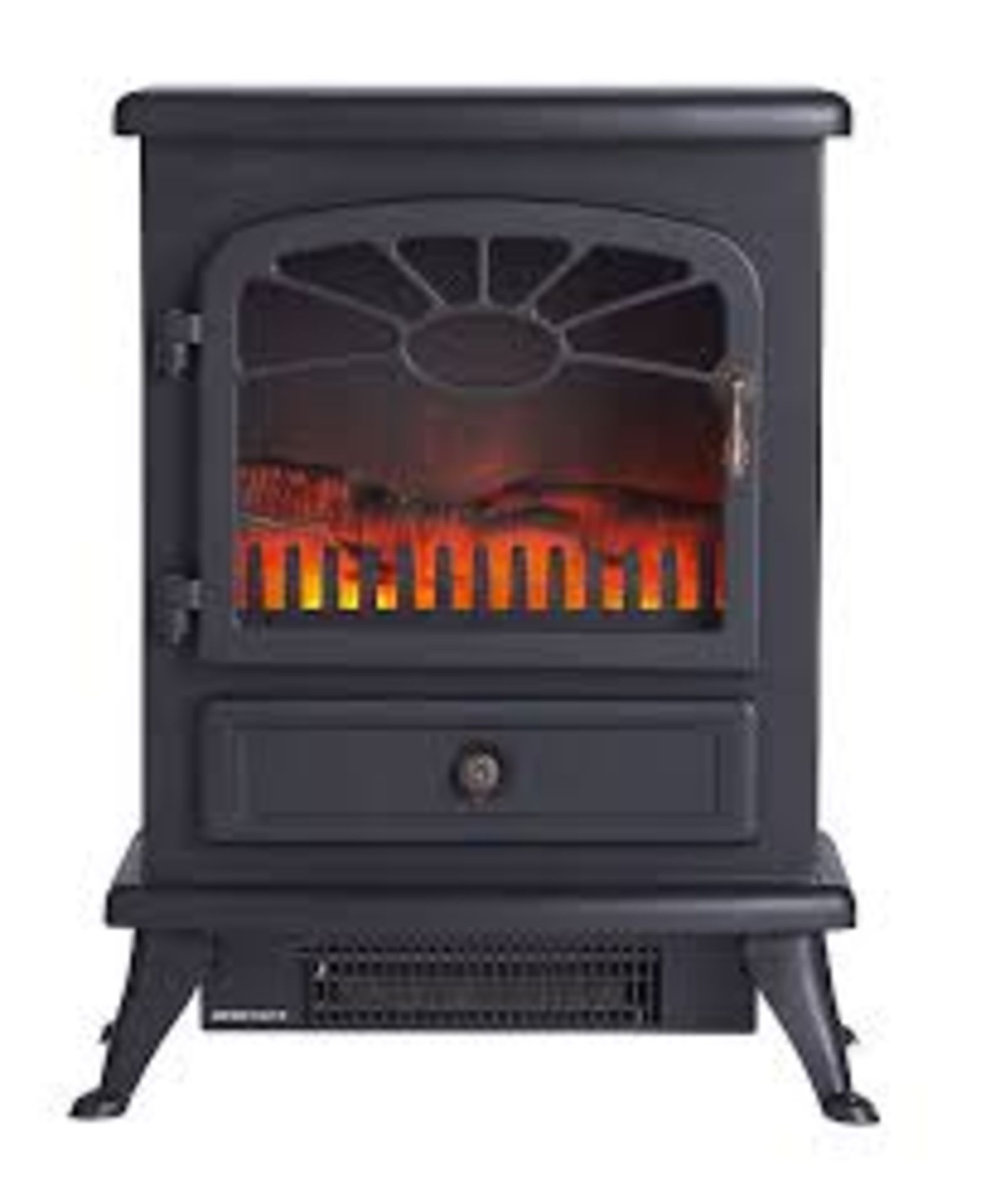 Focal Point ES 2000 Matt Black Electric Stove. - S2.11. This electric fire features a flame effect