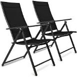 SUNMER Set of 2 Folding Garden Chairs with 7 Seating Positions . - ER51.