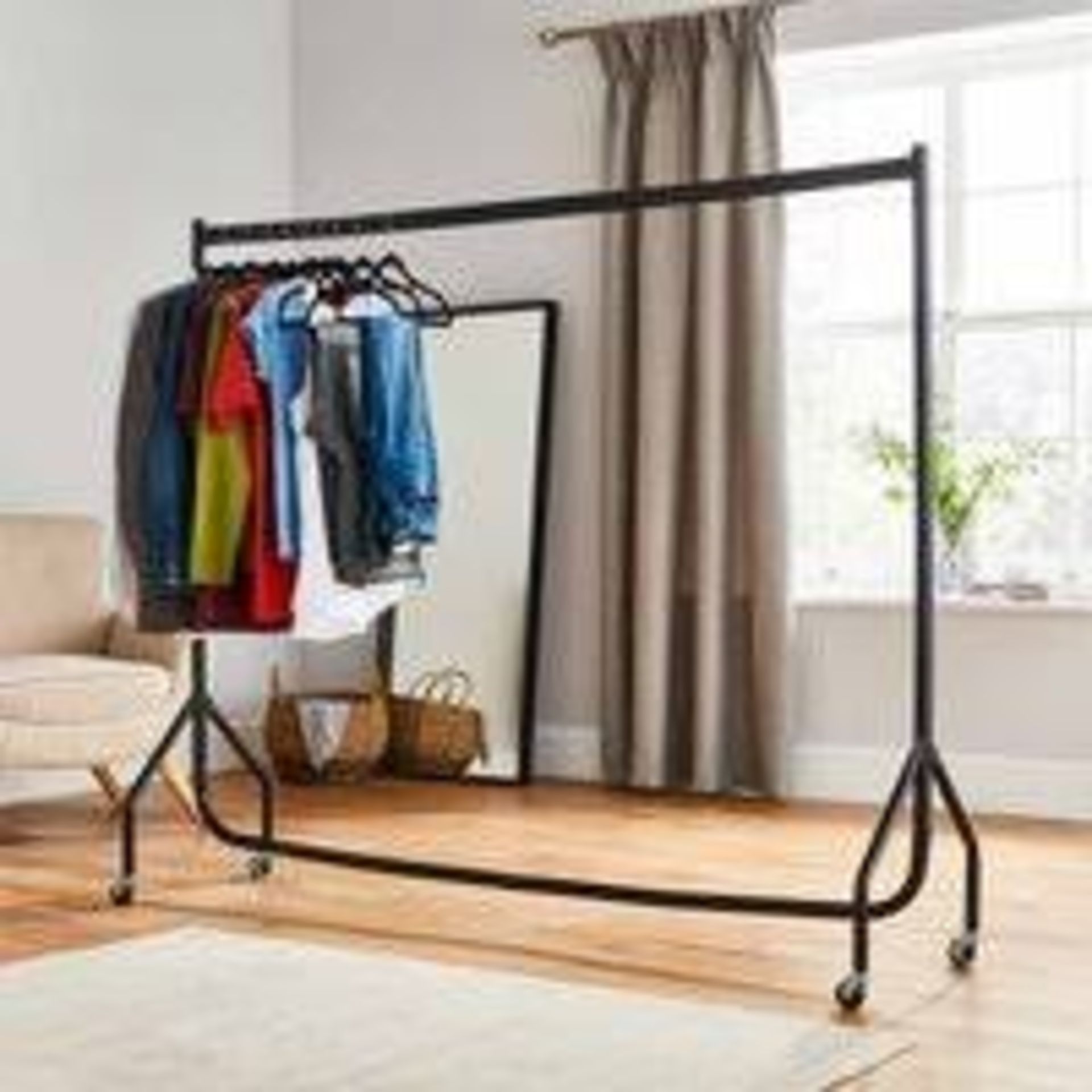 House of Home 6Ft X 5Ft Heavy Duty Steel Hanging Clothes Rail. -ER48