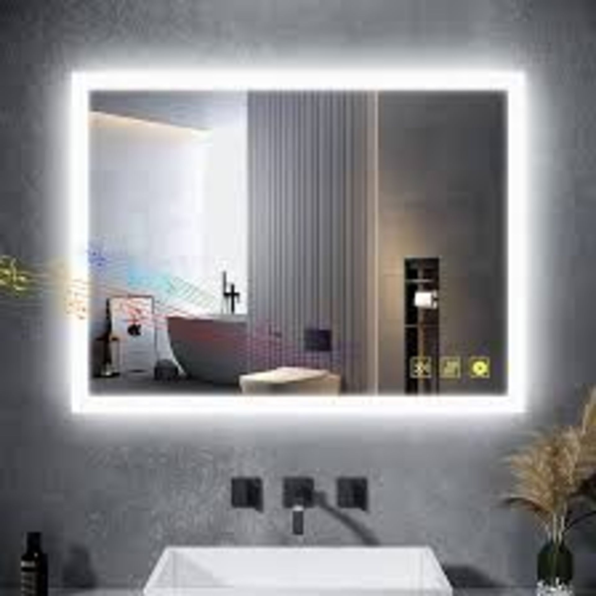 AI-LIGHTING Bathroom Mirror with Lighting. -ER48 *design may vary*