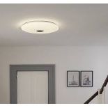 Angoon Round Metal & plastic White Glitter effect LED Ceiling light. - ER49