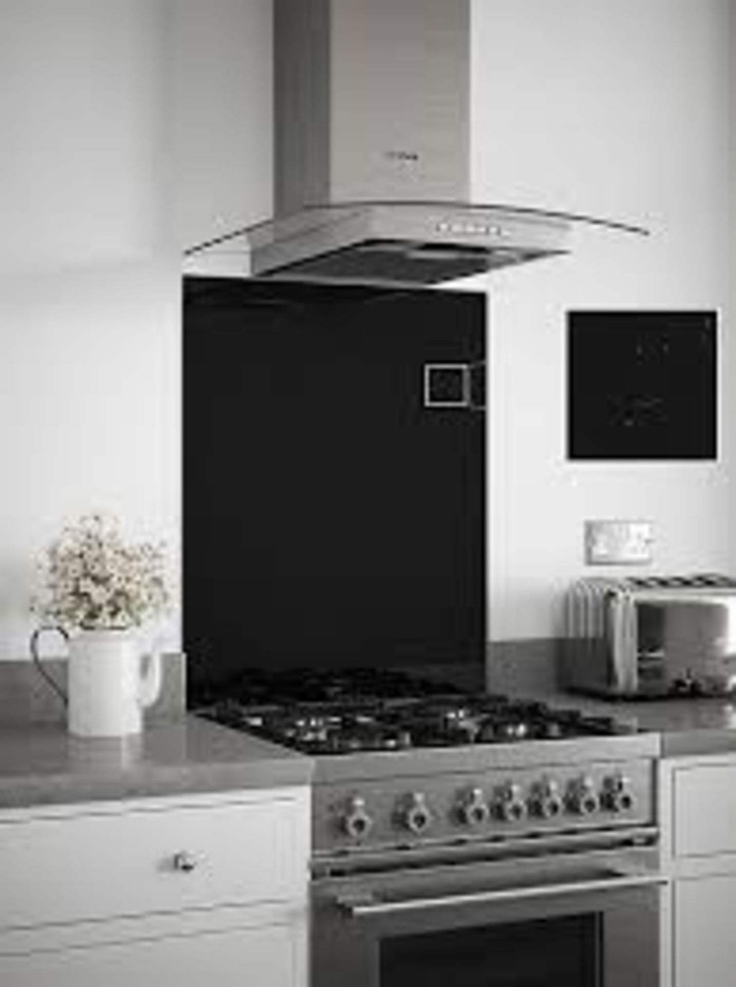 Black Sparkle Glass Kitchen Self Adhesive Splashback. - ER48