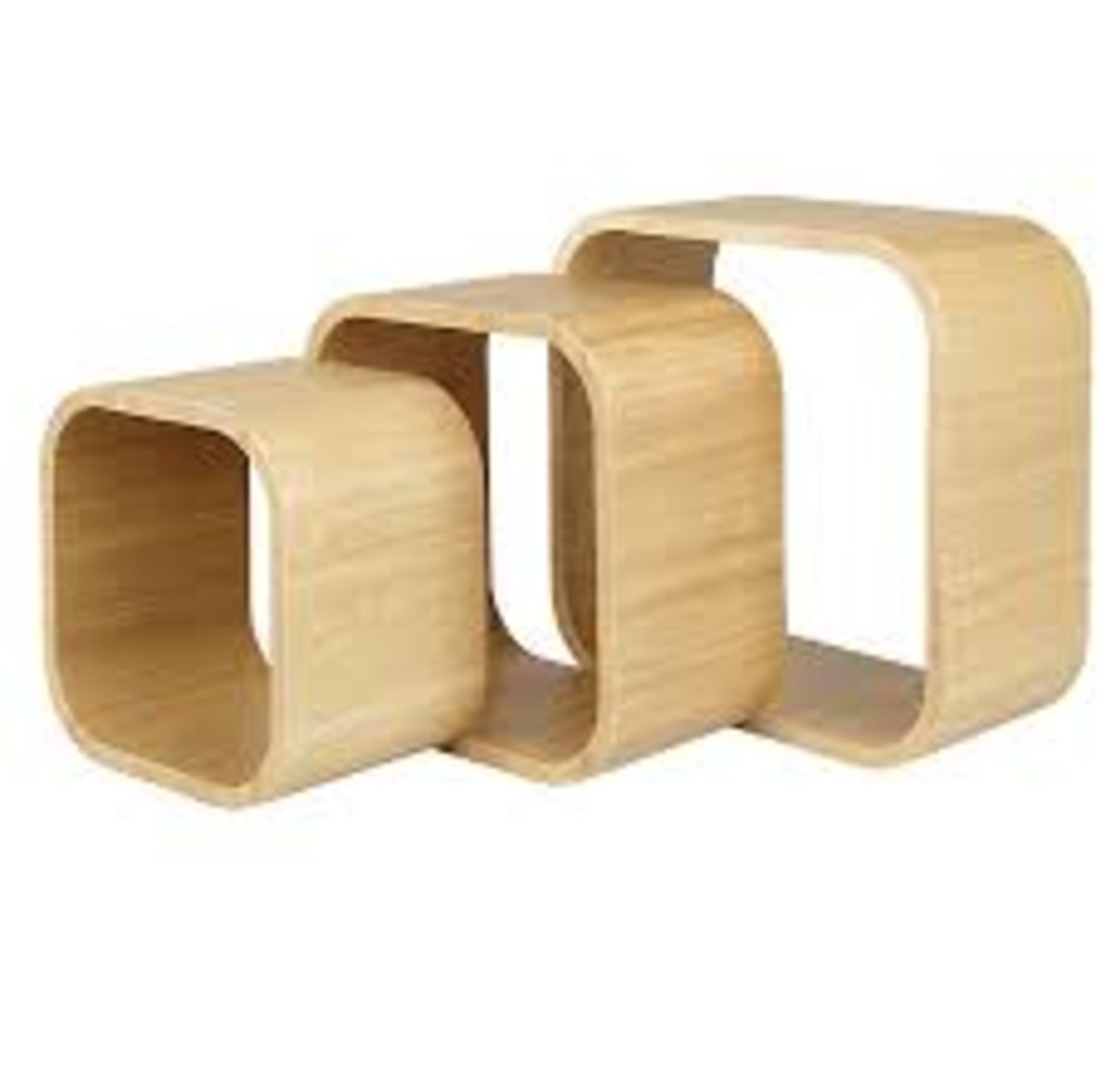 GoodHome Cusko Cube shelf (L)32.5cm x (D)15.5cm, Set of 3. - ER50.