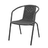 Livingandhome PE Rattan Stacking Garden Chairs Set of 6. - ER50.