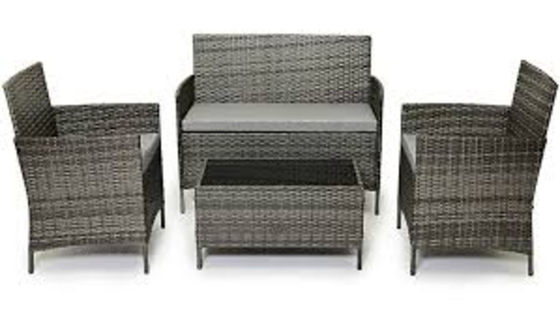 EVRE Grey Madrid Rattan Garden Furniture Set Patio Conservatory. - ER49