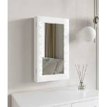 White Jewellery Cabinet with LED Lights Mirror. - ER51.