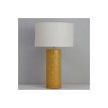 Inlight Dactyl Embossed Ceramic Ochre Cylinder Table Light - ER49