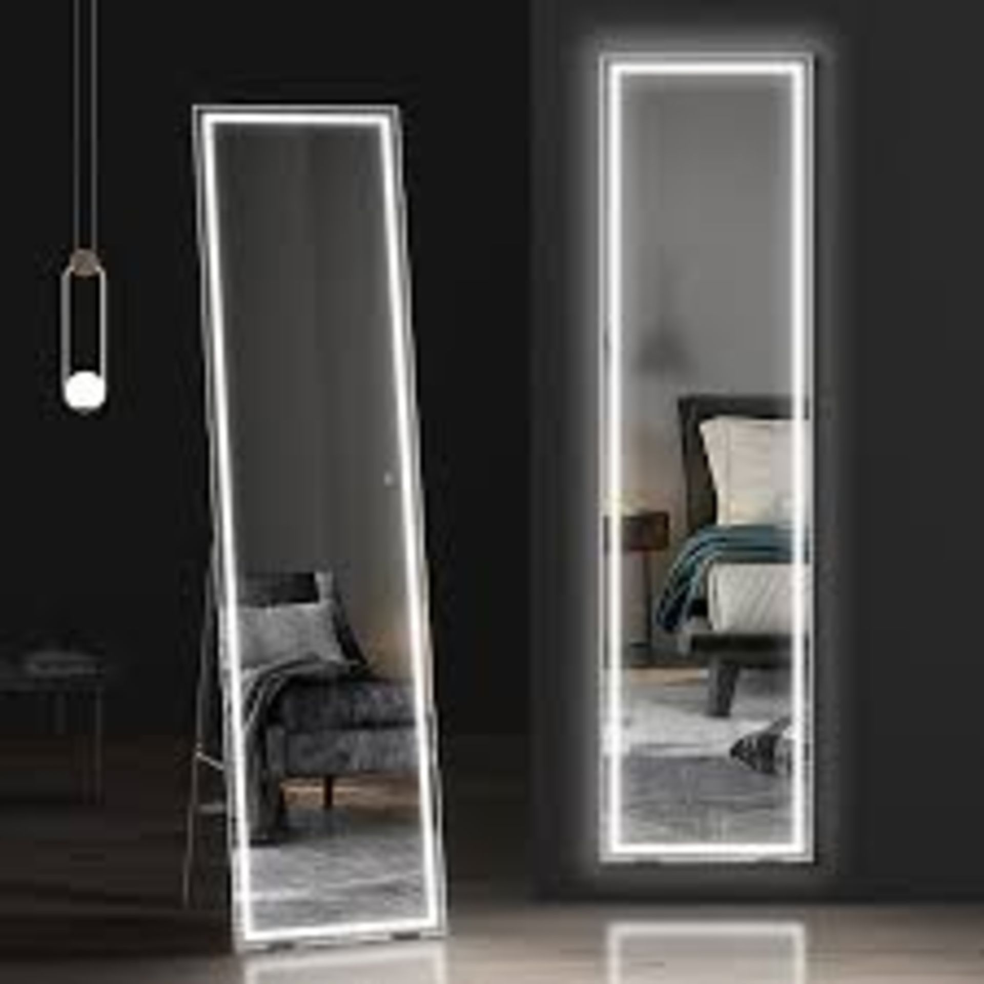 LED Full-Length Mirror 150x40cm Free Standing . - ER48 *designn may vary*