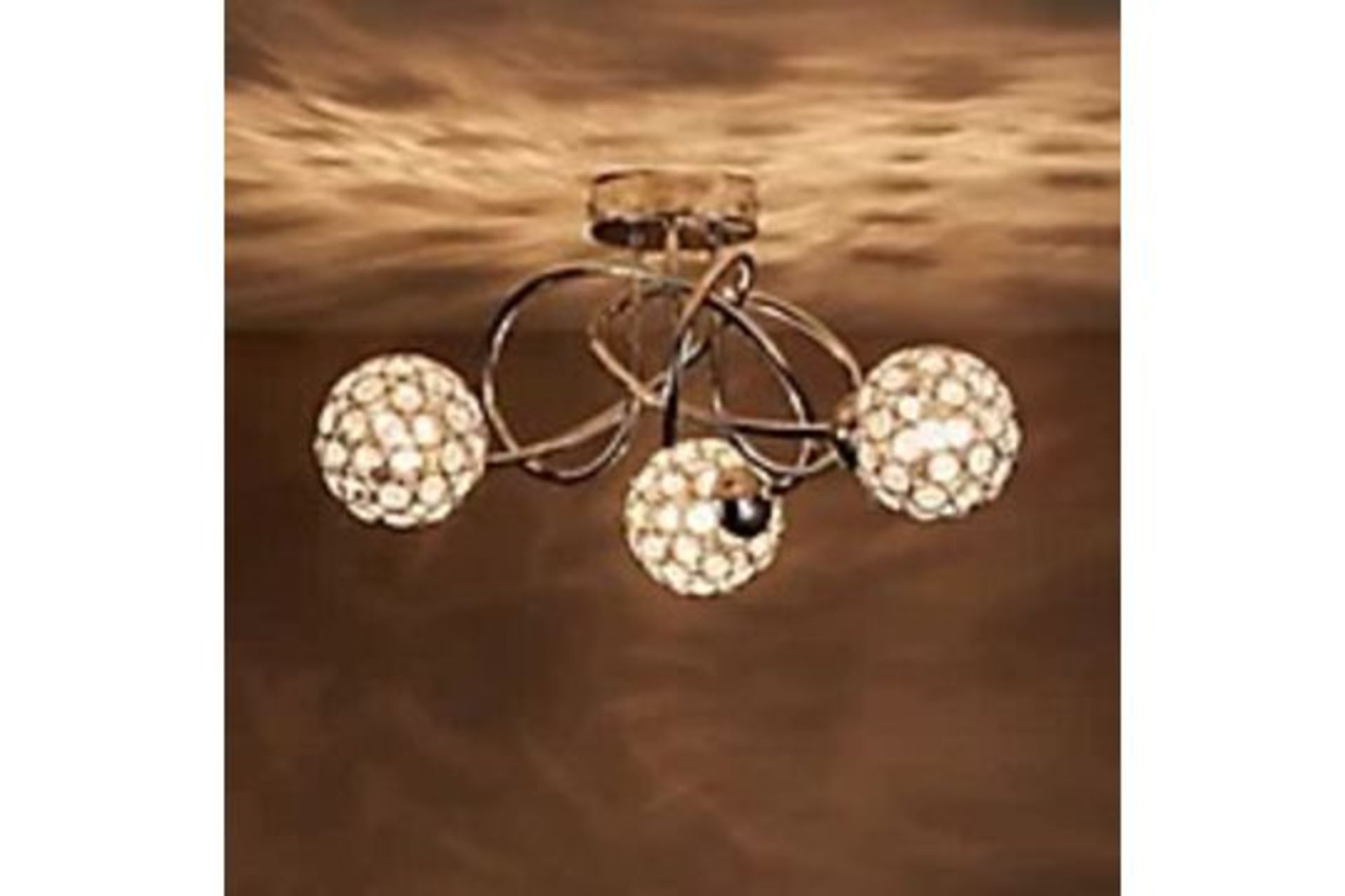 Colours CAELUS Brushed Chrome Effect 3 Lamp Ceiling Light - ER48