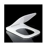 Travers Bathroom D Shaped Soft Close White Toilet Seat . - ER51.