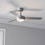 Silver 3 Blade Ceiling Fan with LED Lamp & Remote Control 42Inch. - ER48