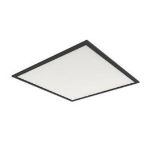 GoodHome Jemison Matt Black Aluminium Effect Square Neutral White LED Light Panel - ER48