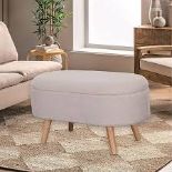 Two seat Boucle Teddy Storage Box Upholstered Pouffe Storage Bench. - ER48