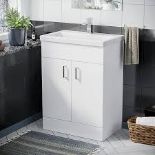 Nes Home Nanuya 600mm Freestanding Bathroom White Basin with sink . - ER48